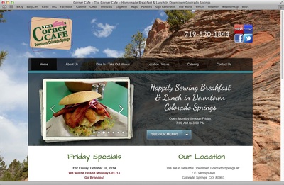 Website design for Colorado Springs restaurant.